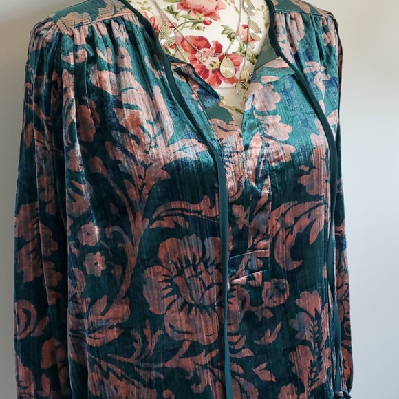 NWT Anthropologie Faustine Velvet Peasant Blouse - Picture 7 of 16